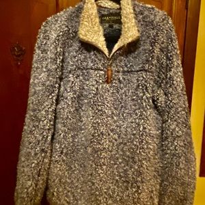 True Grit Sherpa Pullover in Blue xl